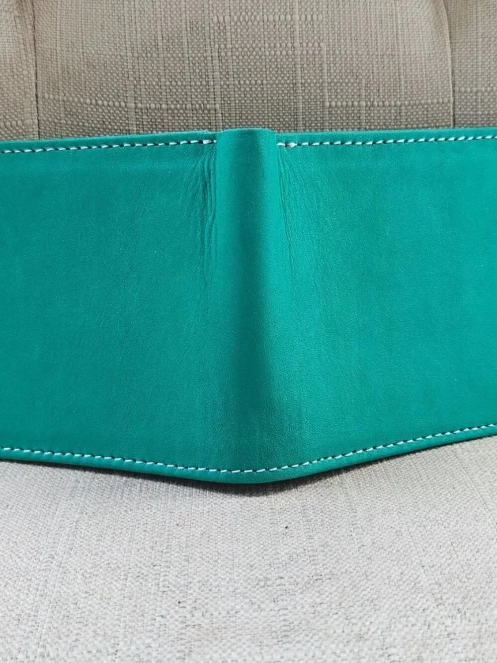 Green Wallet Genuine Leather Bifold Cardholder Billfold Purse Money Fold New